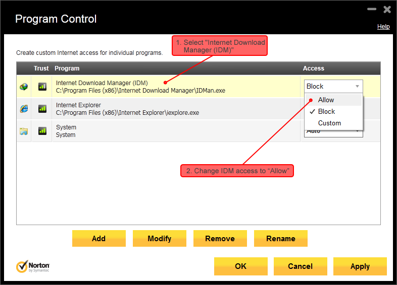 Norton Internet Security settings 3